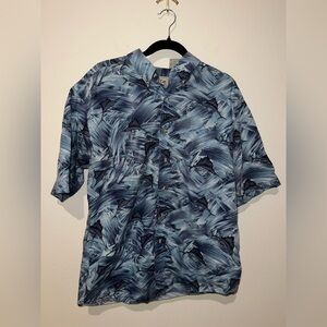 Stylish Blue Brushstroke Men's Shirt